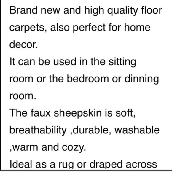 BRAND NEW White Faux Sheepskin Soft Rug - Picture 3 of 11